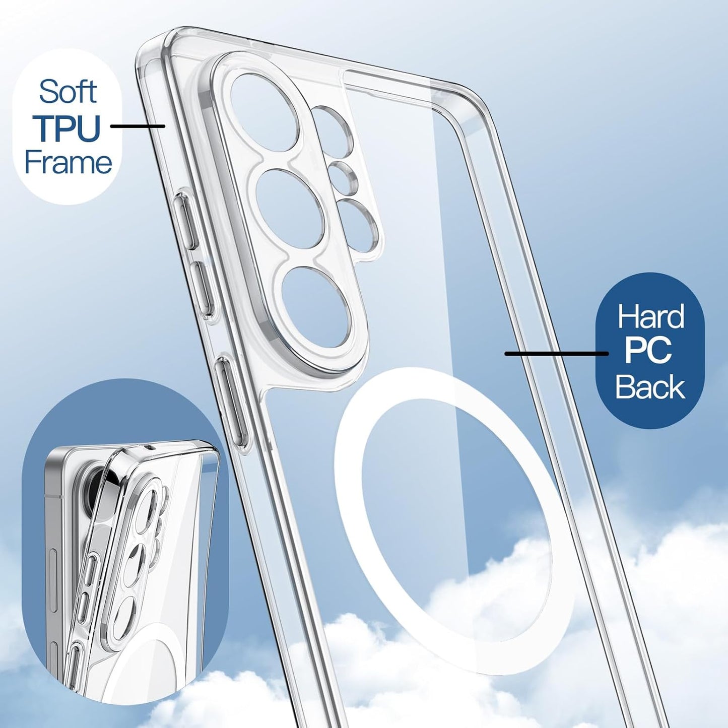 JETech Magnetic Basic Cases Case for Samsung Galaxy S26 Ultra Clear NEW