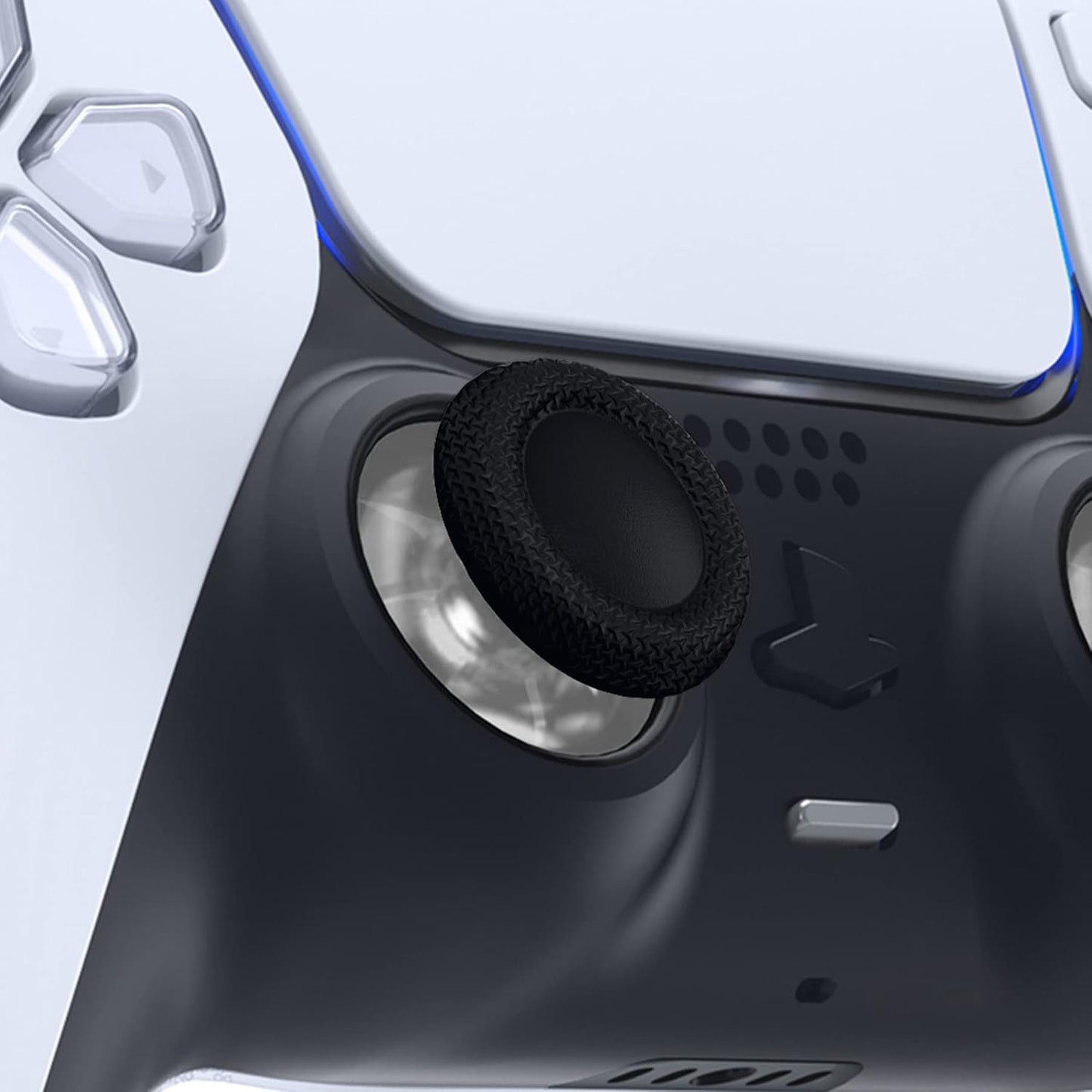 eXtremeRate Black Accessory Kits Clear Dual-Color Replacement Thumbsticks DEMO