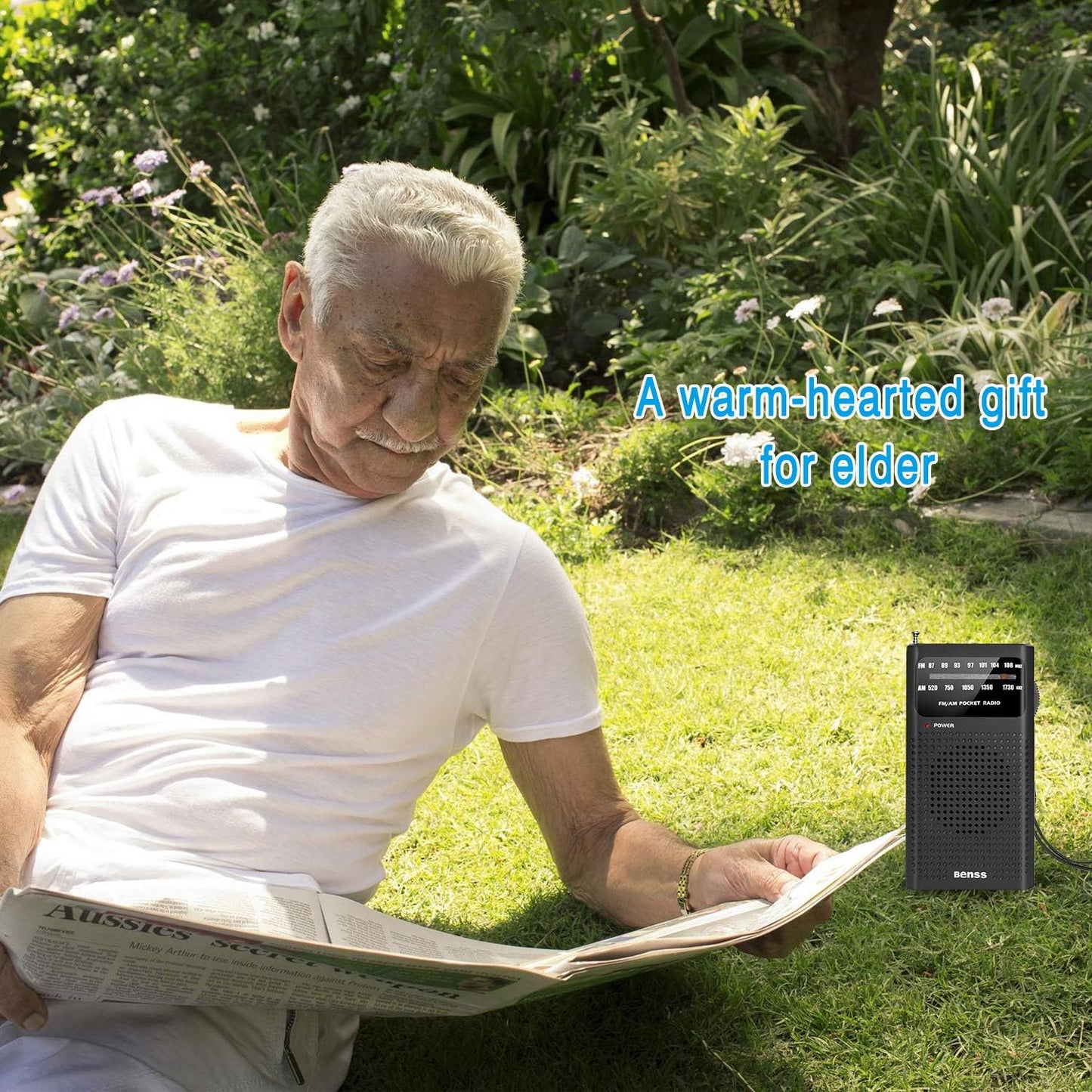 Benss Portable AM/FM Transistor Radio, Battery Operated, Compact Black NEW