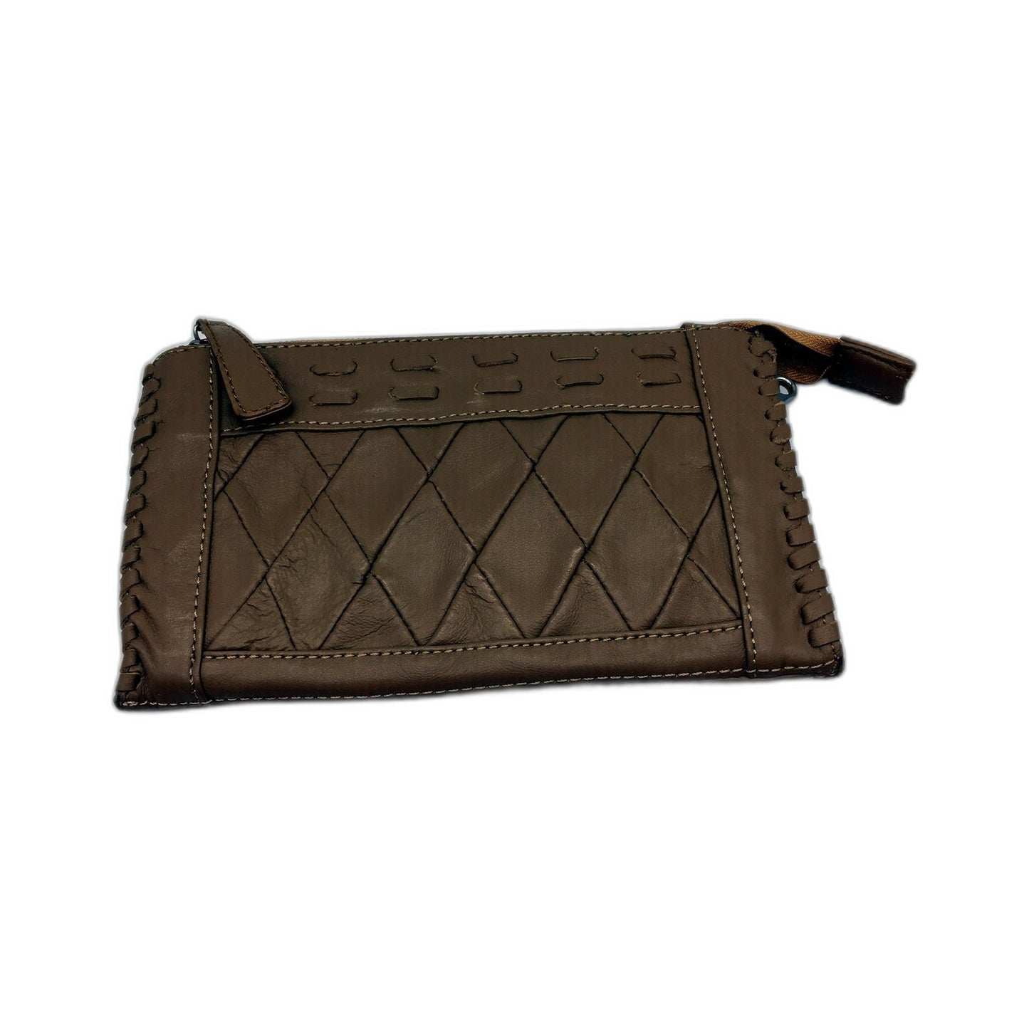 Poppy Green Womens Handcrafted Leather Clutch Wallet in Tan Brown NEW
