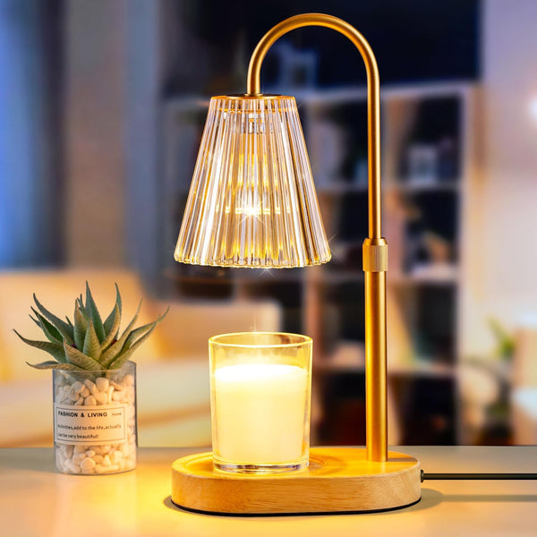 JOOTRUM Amber Glass Candle Warmer Lamp with Timer for Jar Lights, NEW