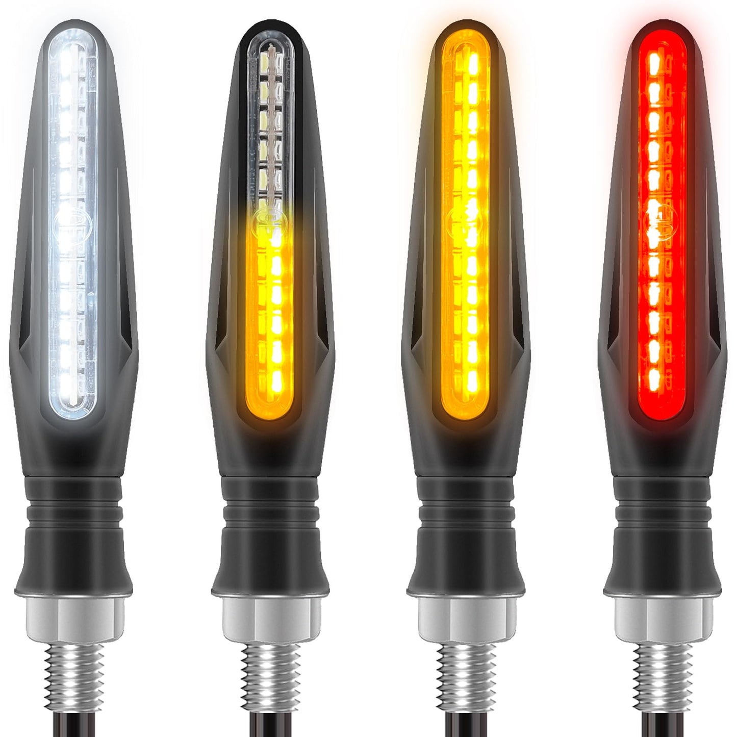 Kinstecks Motorcycle Turn Signal Indicators with Flowing Amber Lights for DEMO