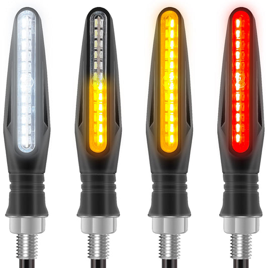 Kinstecks Motorcycle Turn Signal Indicators with Flowing Amber Lights for DEMO
