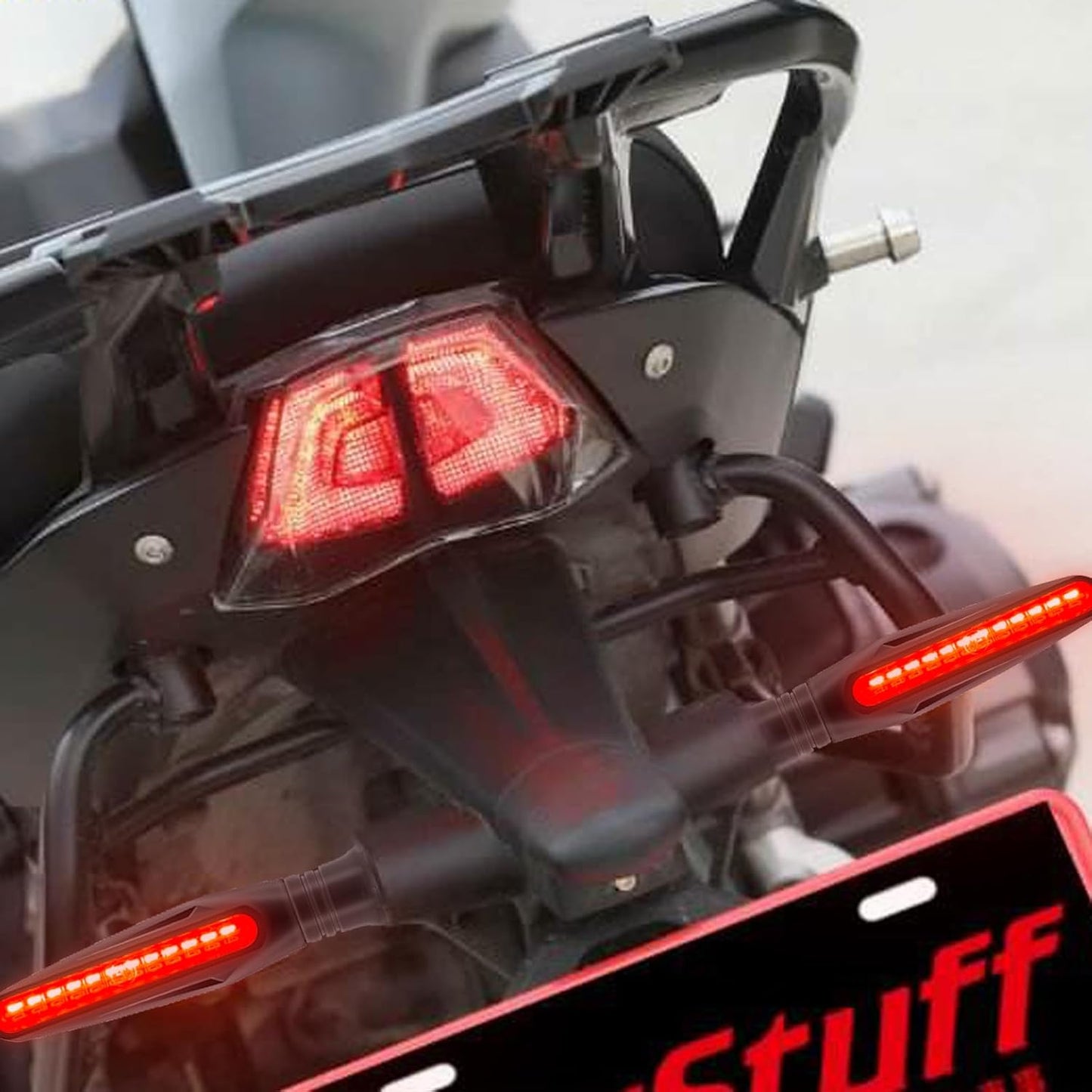 Kinstecks Motorcycle Turn Signal Indicators with Flowing Amber Lights for DEMO