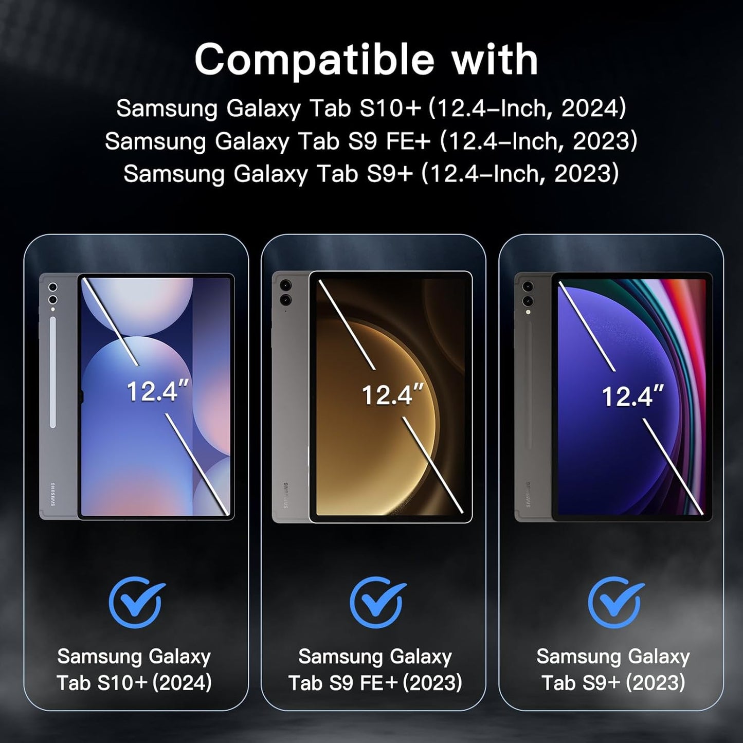 JETech Rotating Cases Protective Case for Samsung Galaxy Tab S10+ S9 FE+ NEW