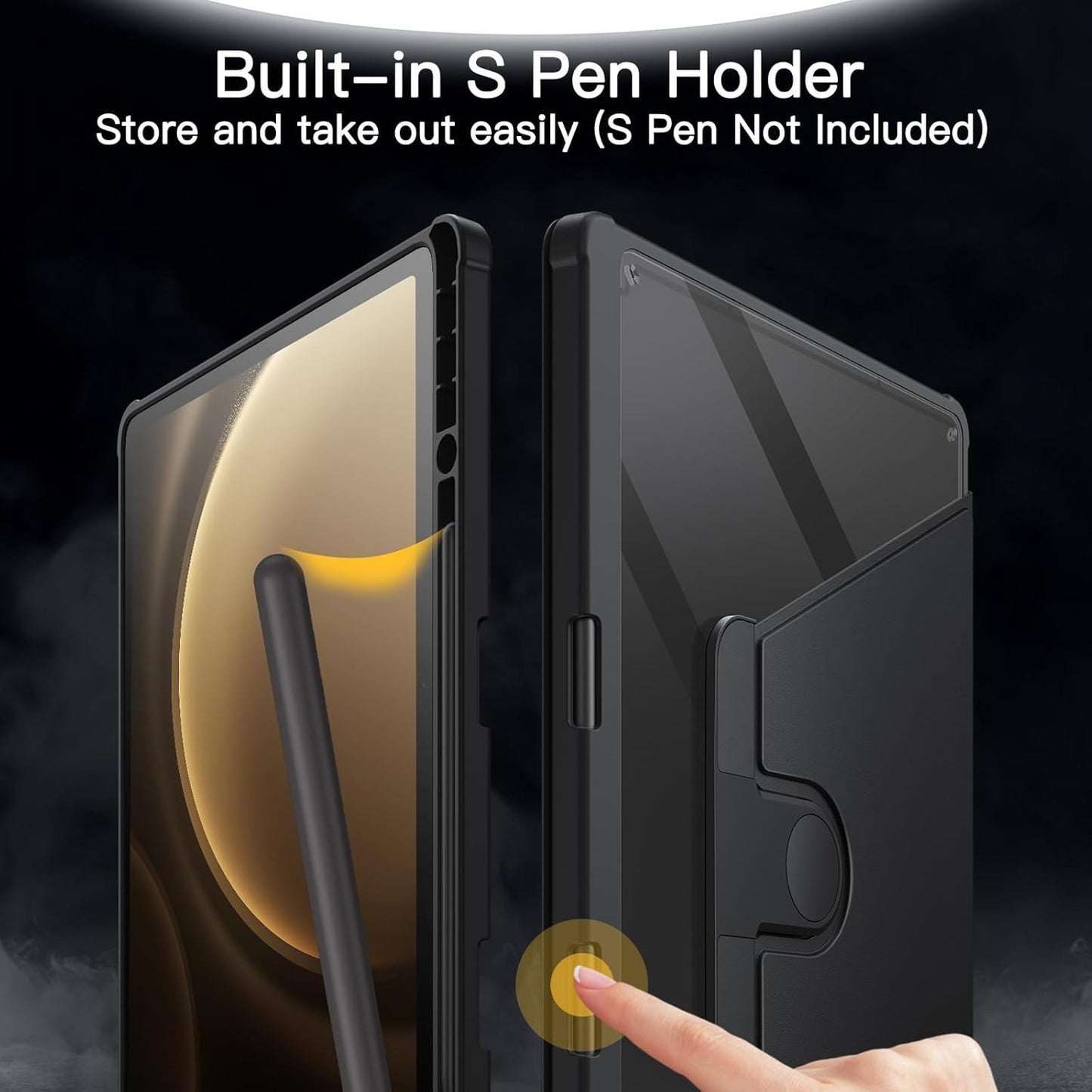 JETech Rotating Cases Protective Case for Samsung Galaxy Tab S10+ S9 FE+ NEW
