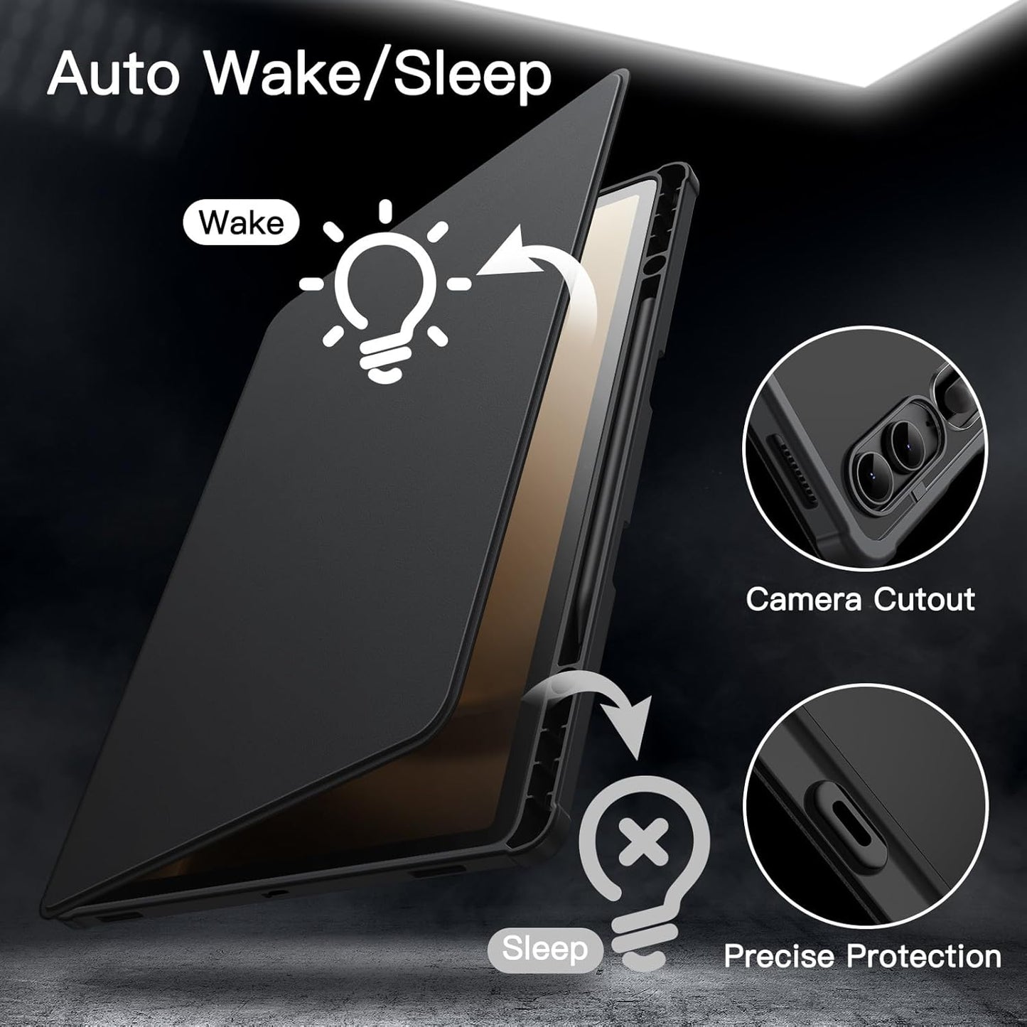 JETech Rotating Cases Protective Case for Samsung Galaxy Tab S10+ S9 FE+ NEW