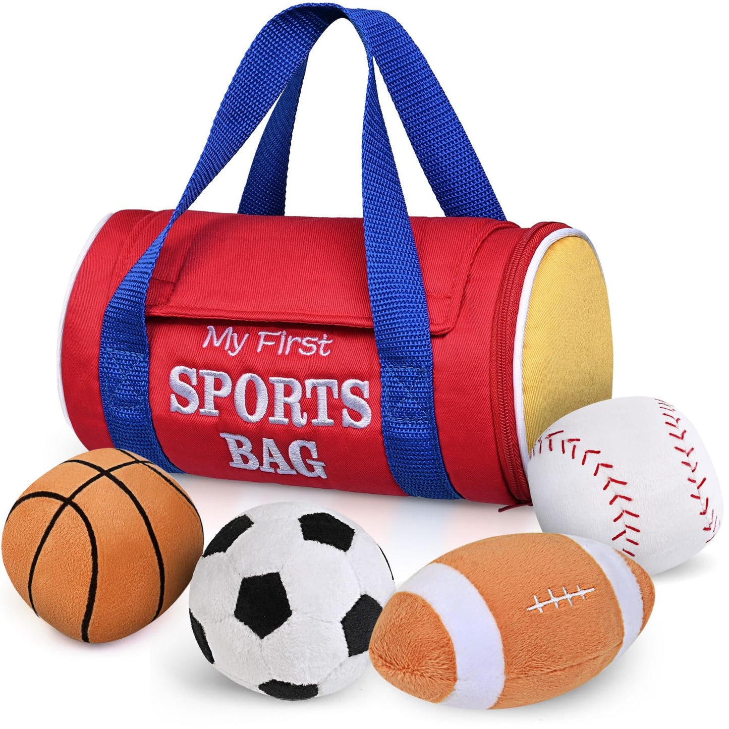 KMUYSL Baby Musical Toys 0-12 Months Plush Sports Bag with 4 Sensory Balls NEW