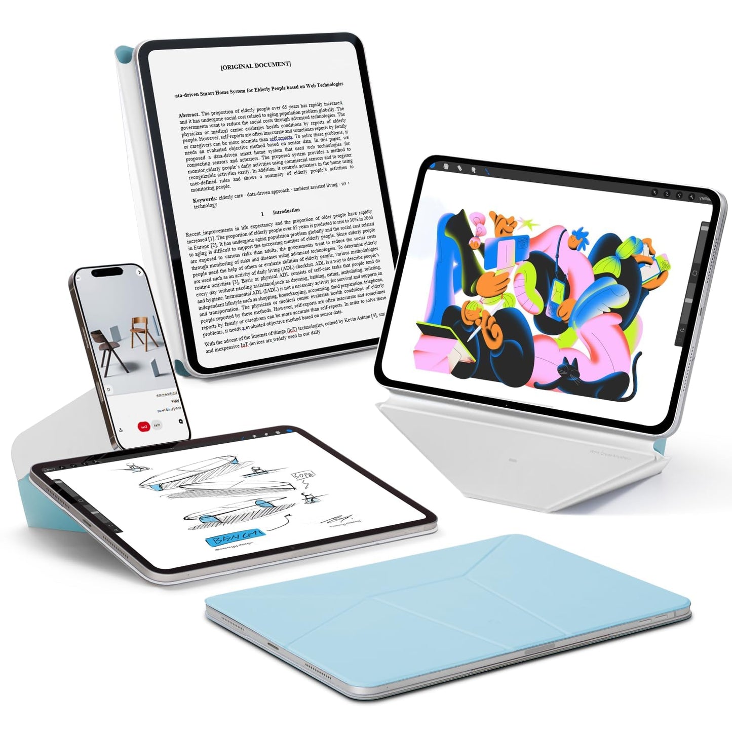 MOFT Slim Cases Magnetic Folio Case for iPad Pro 13-inch Soothing Mist x NEW
