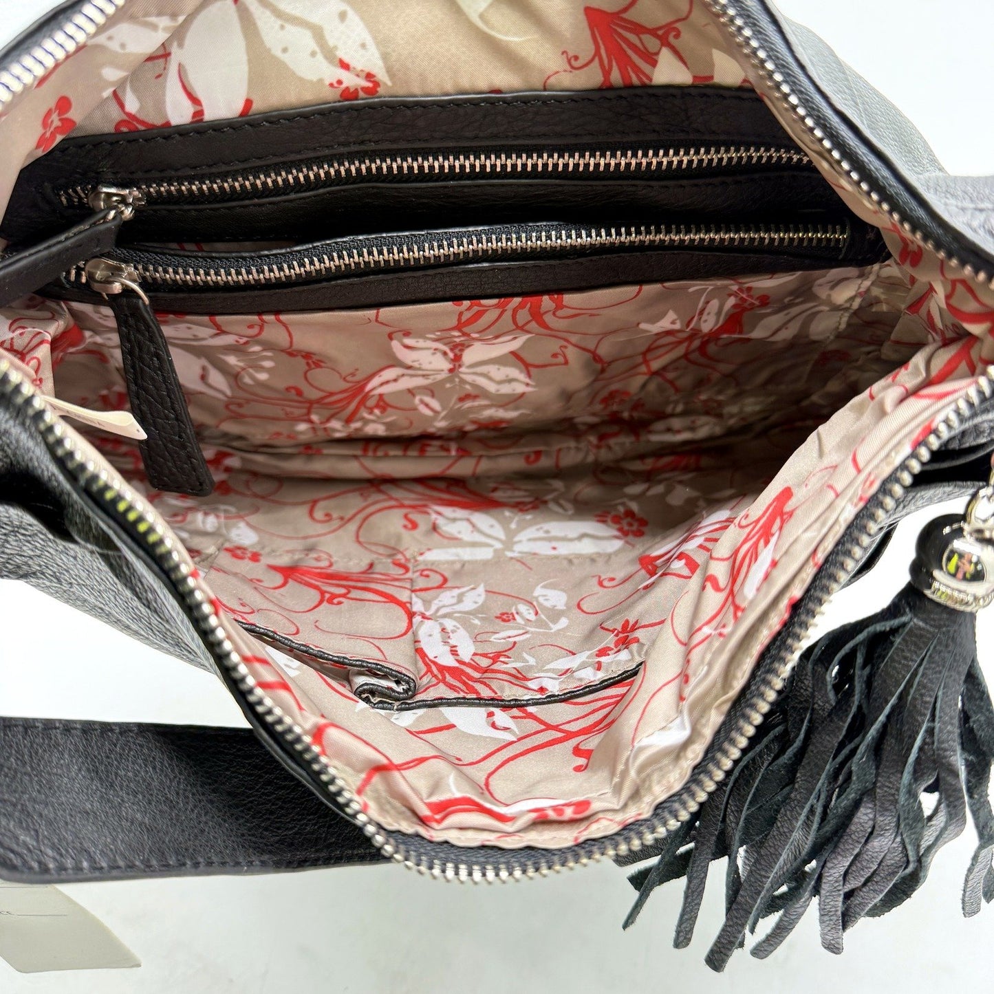 Poppy Green Womens Braided Leather Hobo Zipped Handbag Black Purse NEW