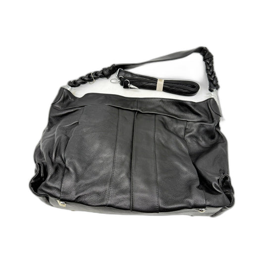 Poppy Green Womens Leather Hobo Handbag Black Tote Bag for Daily Use NEW