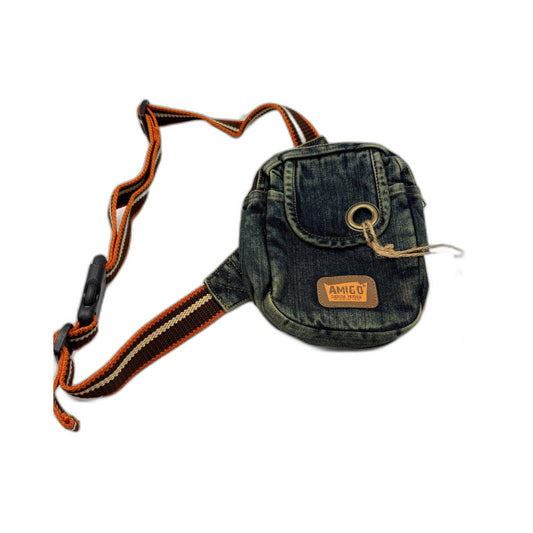 Amigo Denim House Crossbody Bag Small Casual Faded Blue Purse Size Small NEW