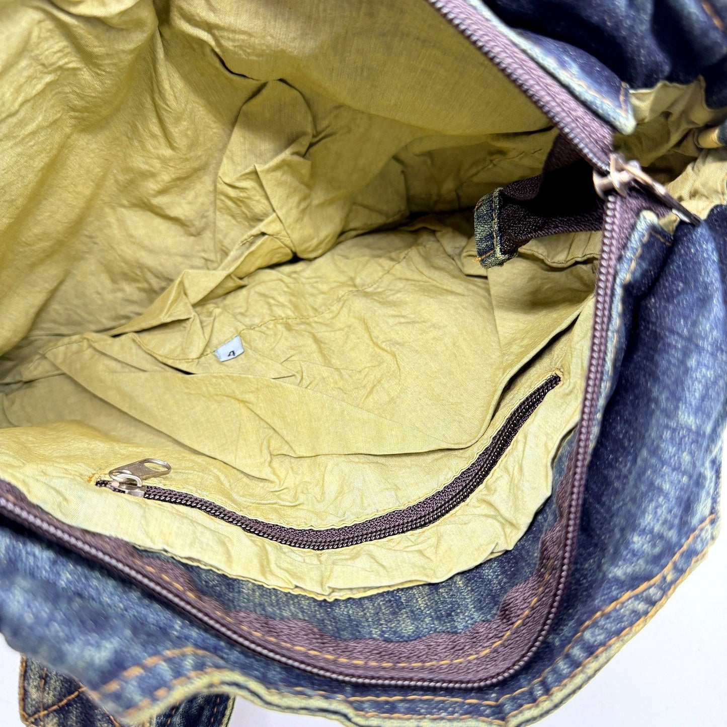 Amigo Denim House Unisex Faded Denim Distressed Shoulder Tote Bag Medium NEW