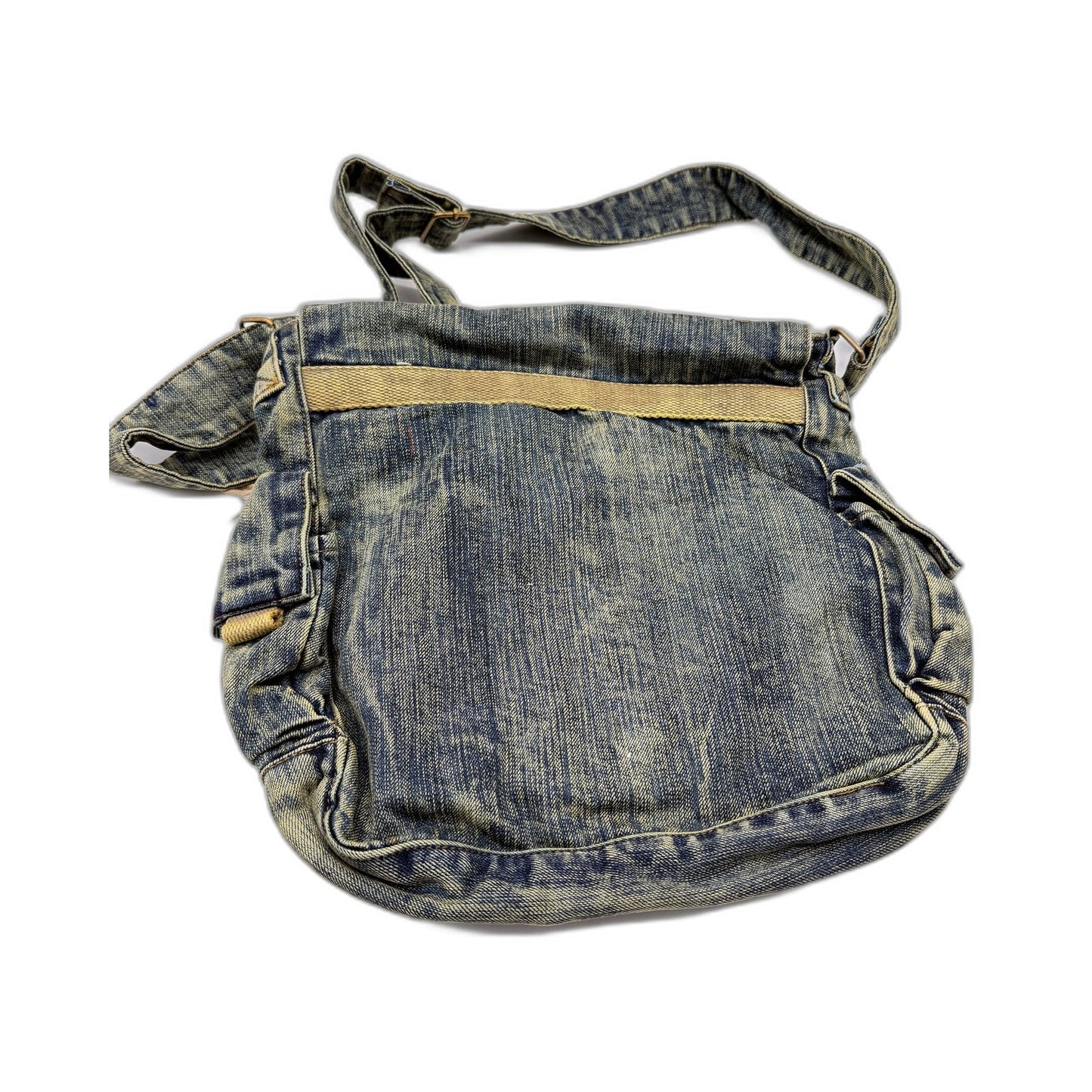 Recycled Unisex Faded Denim Casual Messenger Bag by Amigo Denim House NEW