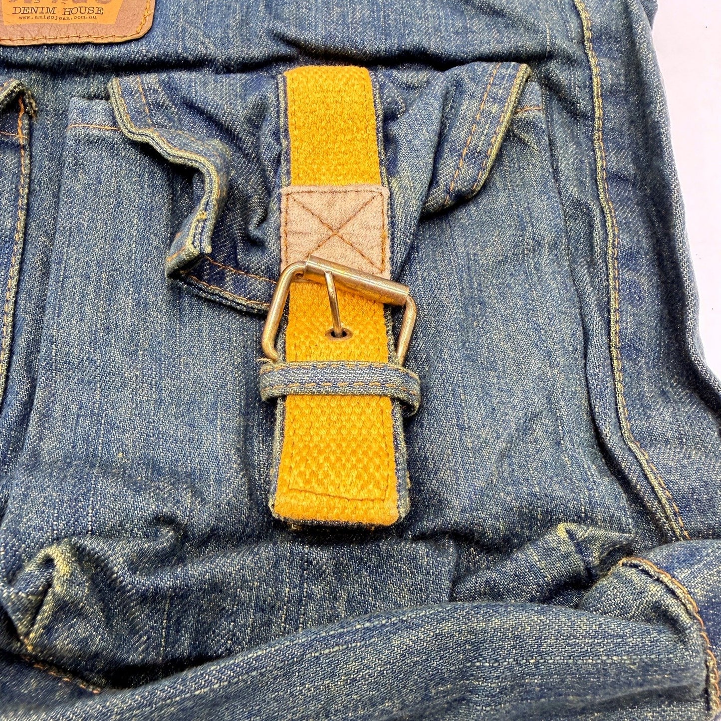 Amigo Denim House Unisex Denim Blue Recycled Canvas Zipped Bag for Everyday NEW