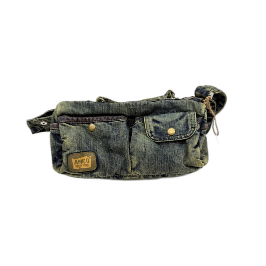 Amigo Denim House Corduroy & Faded Denim Recycled Bag for Travel & Work NEW
