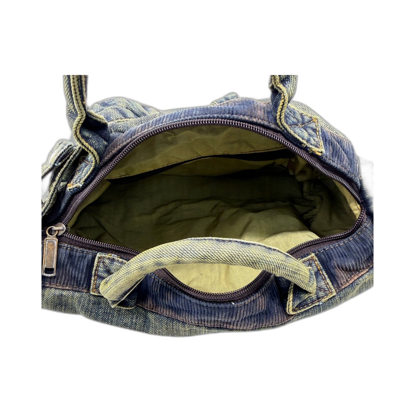 Amigo Denim House Corduroy & Faded Denim Recycled Bag for Travel & Work NEW