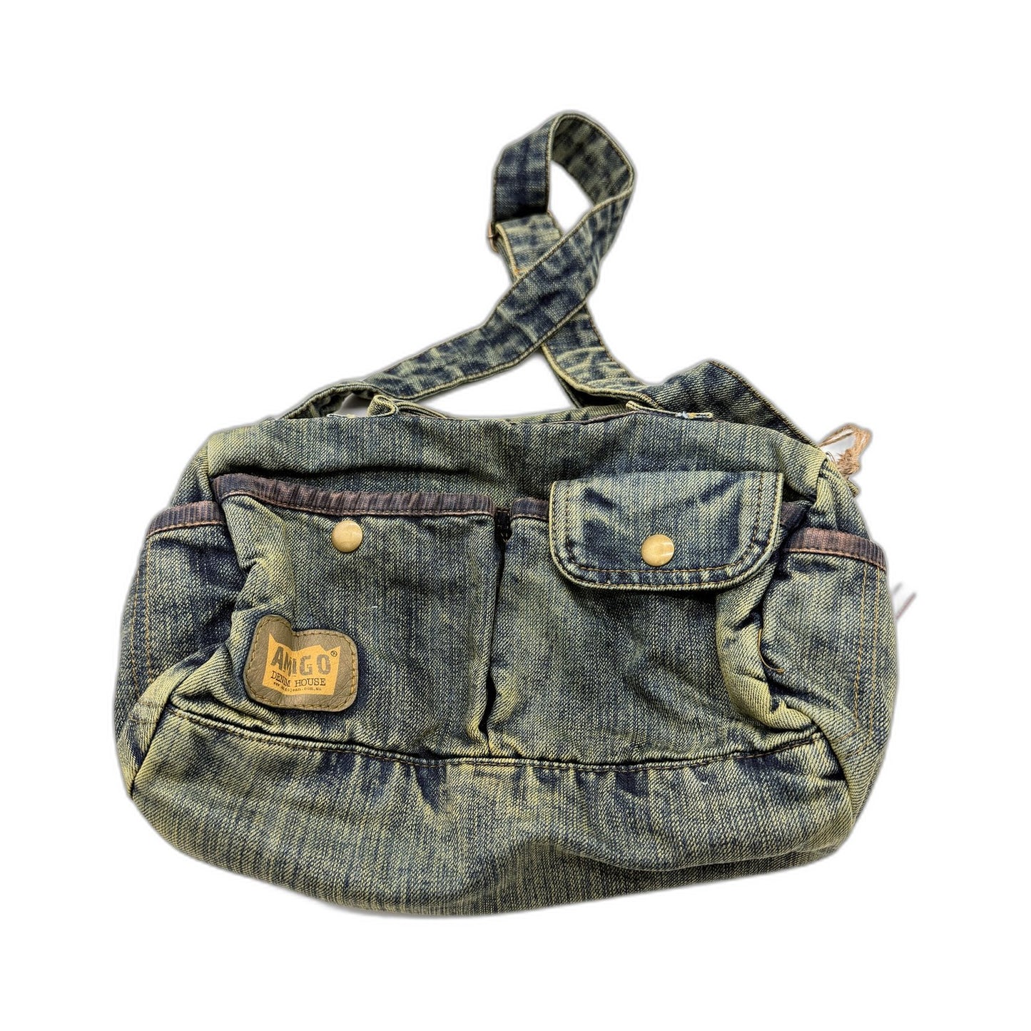 Amigo Denim House Corduroy & Faded Denim Recycled Bag for Travel & Work NEW