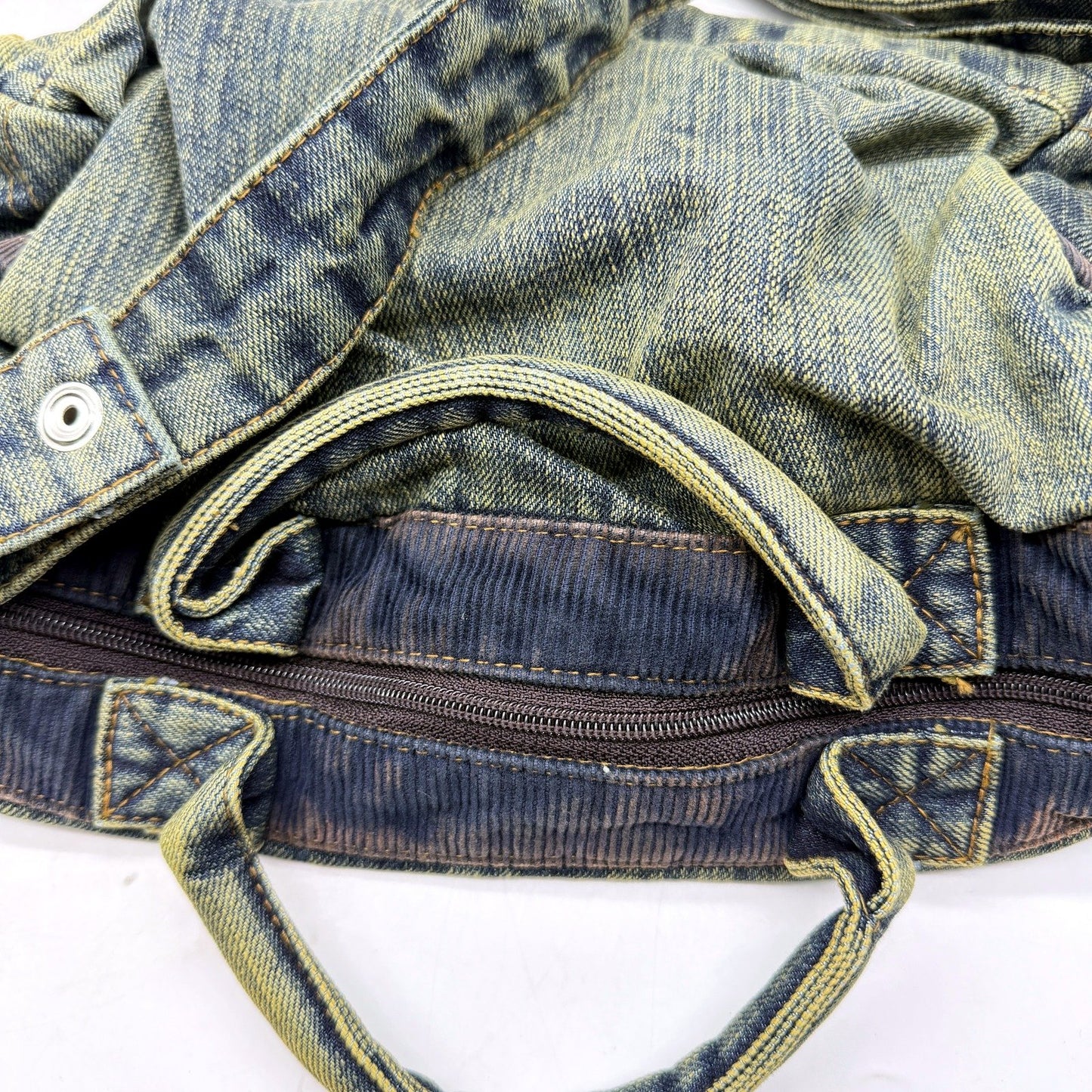 Amigo Denim House Corduroy & Faded Denim Recycled Bag for Travel & Work NEW
