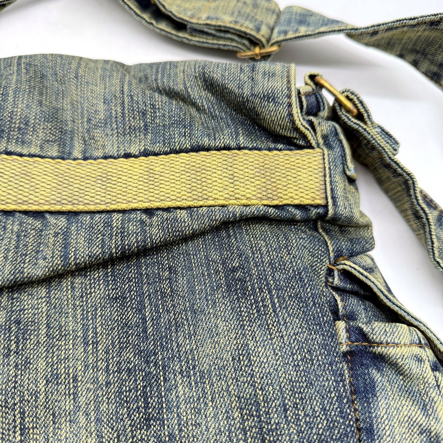 Vintage Faded Look Unisex Denim Casual Messenger Bag by Amigo Denim House NEW
