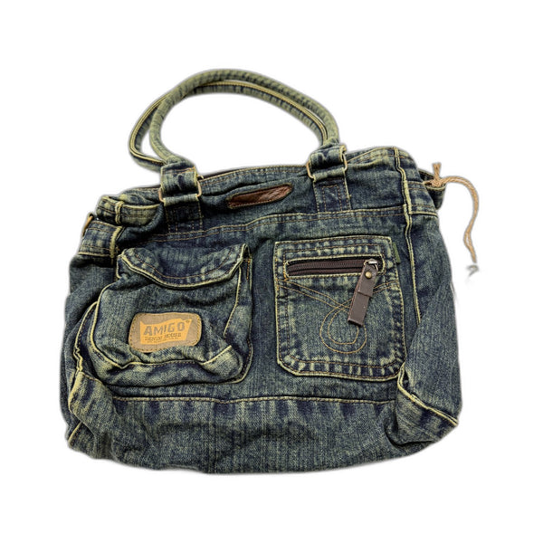 Recycled Faded Denim Vinatge Look Handbag Unisex by Amigo Denim House NEW