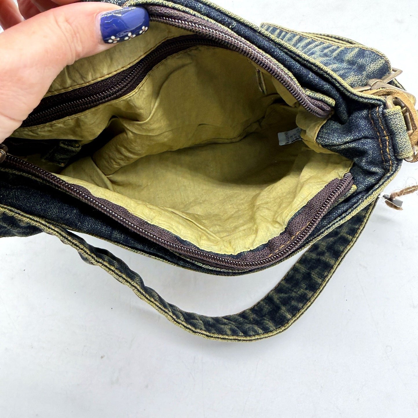 Amigo Denim House Recycled Faded Vintage Denim Hobo Bag for Everyday NEW