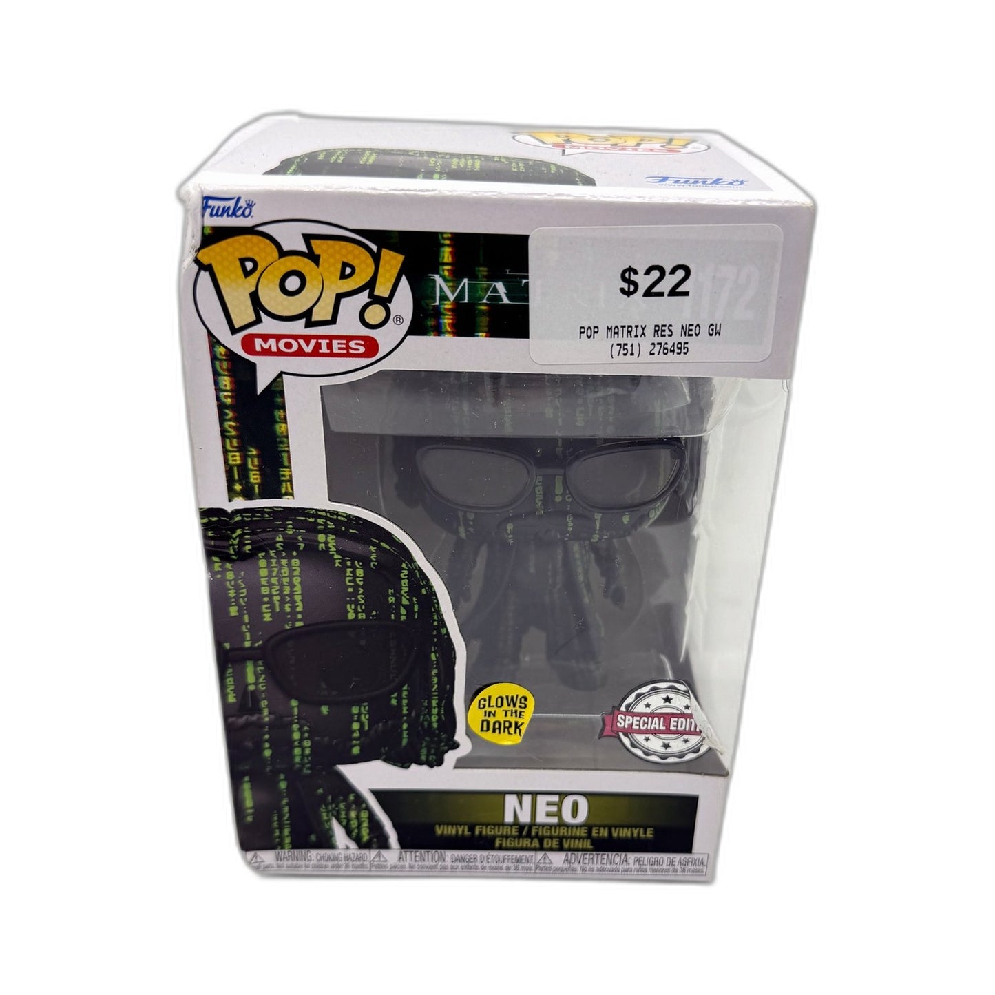 Funko Pop Neo Collectible Figurine Glow in the Dark Matrix Special Edition 