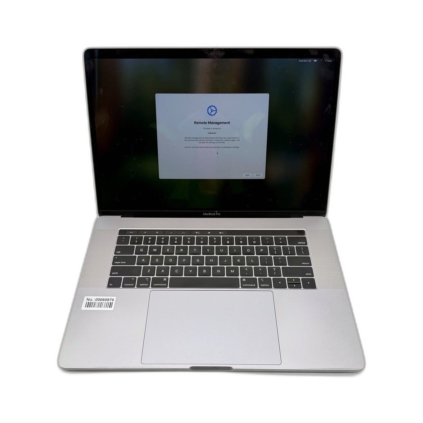 Apple MacBook Pro Laptop Silver 15-inch Touch Bar FOR PARTS ONLY -Locked MDM