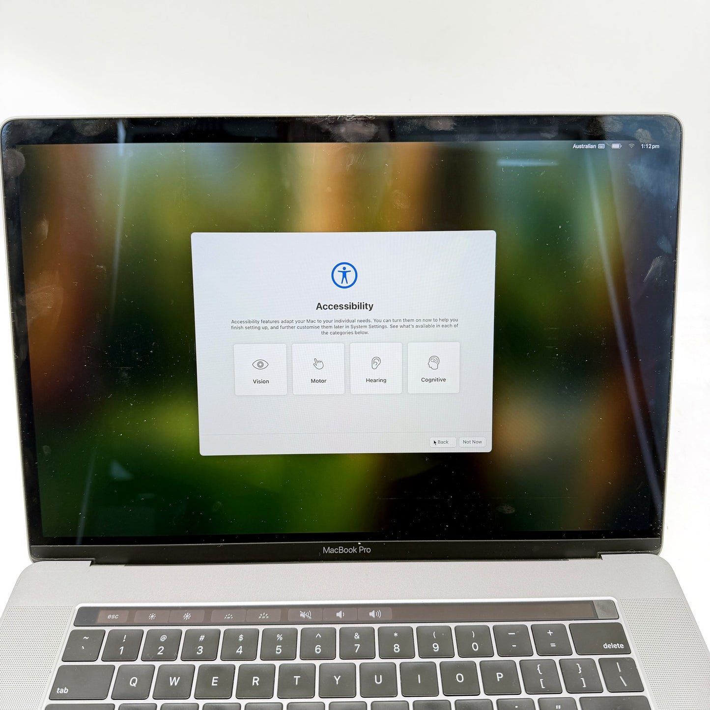 Apple MacBook Pro Laptop Silver 15-inch Touch Bar FOR PARTS ONLY -Locked MDM