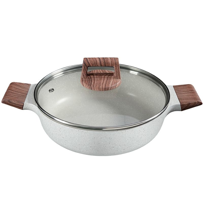 Cozioz 4.7L Dual-Flavor Shabu Pot with Divider, Off-White 28cm NEW