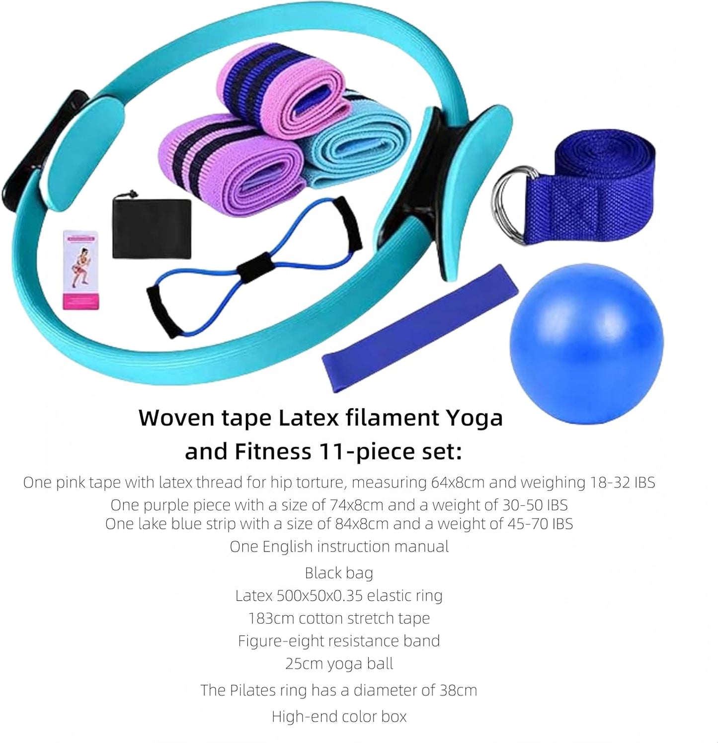 Shoyisenka Pilates Starter Set Pink Includes Ring, Hip Resistance Band  NEW
