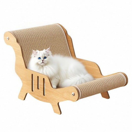 ByteVue Linen-Blend Beds Cozy Luxury Cat Scratcher & Bed All-in-One Indoor NEW