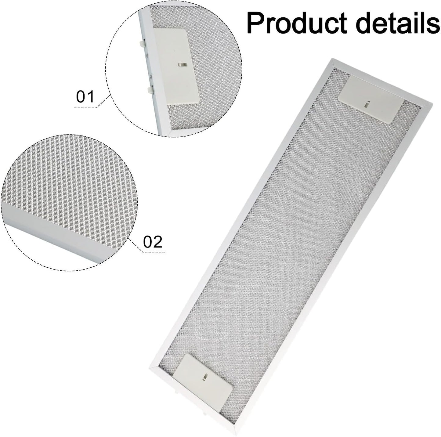 AcbbMNS 2-Piece Replacement Silver Range Hood Filters 525 x 162 x 9mm NEW