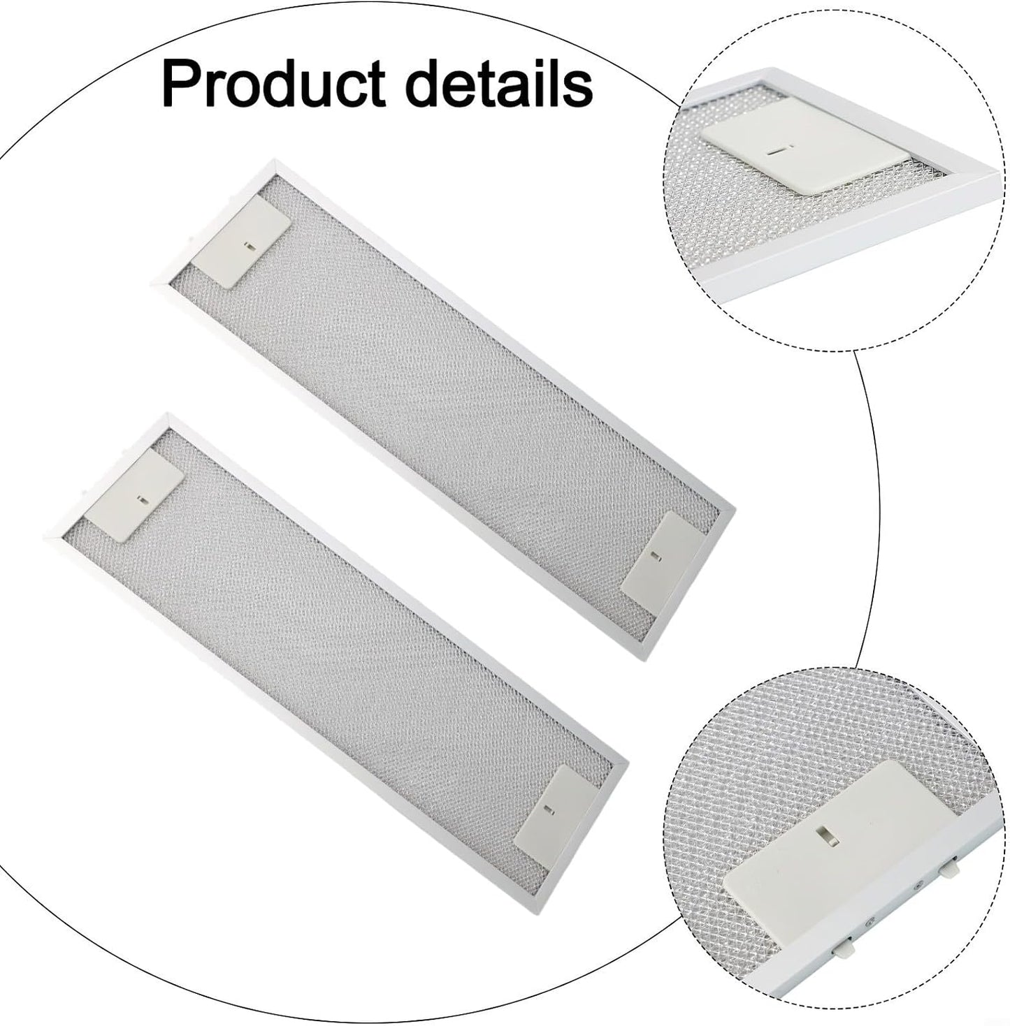 AcbbMNS 2-Piece Replacement Silver Range Hood Filters 525 x 162 x 9mm NEW
