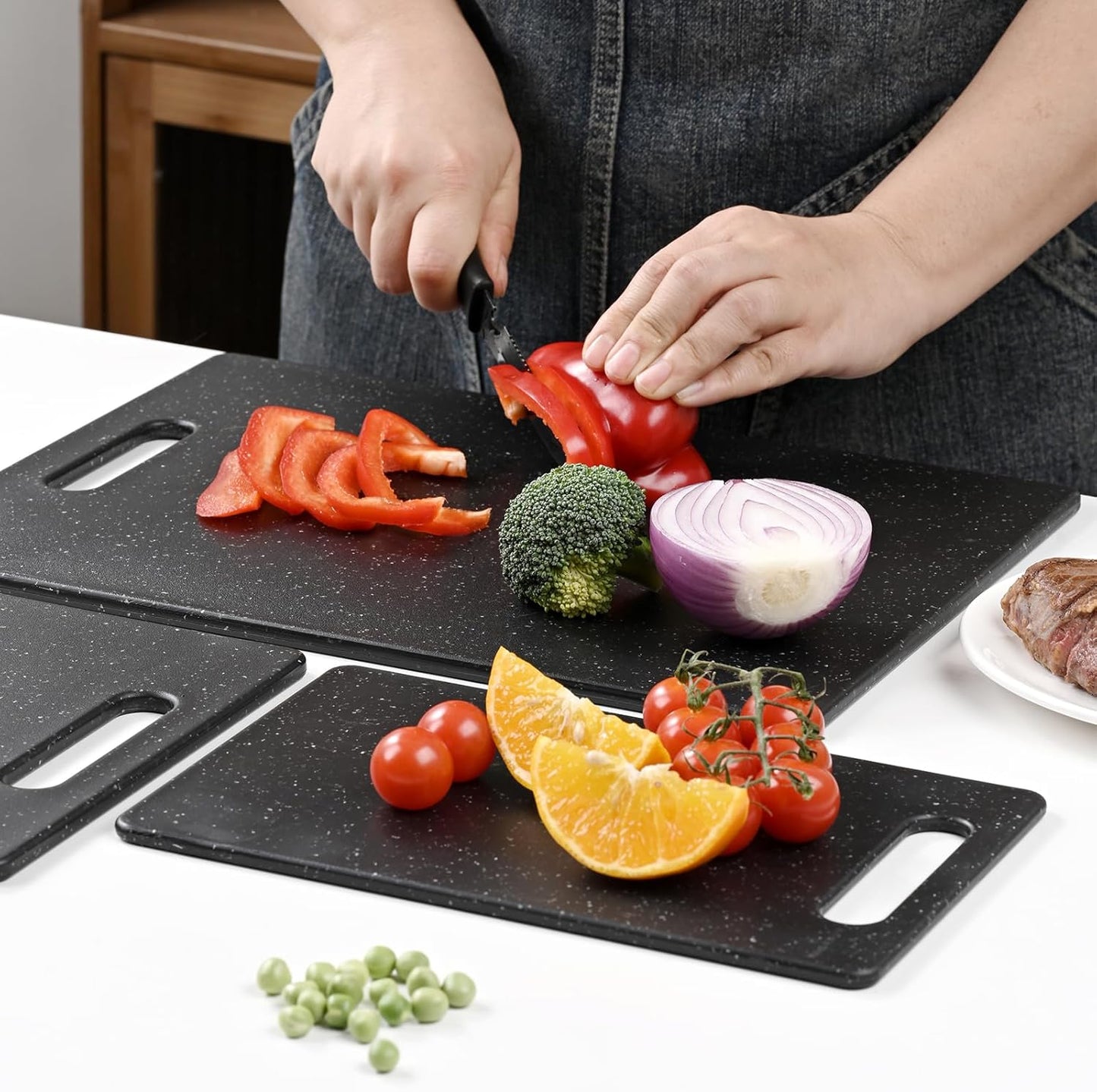 Hiorigin 3-Piece Cutting Mats Set Dishwasher Safe BPA-Free Reversible NEW