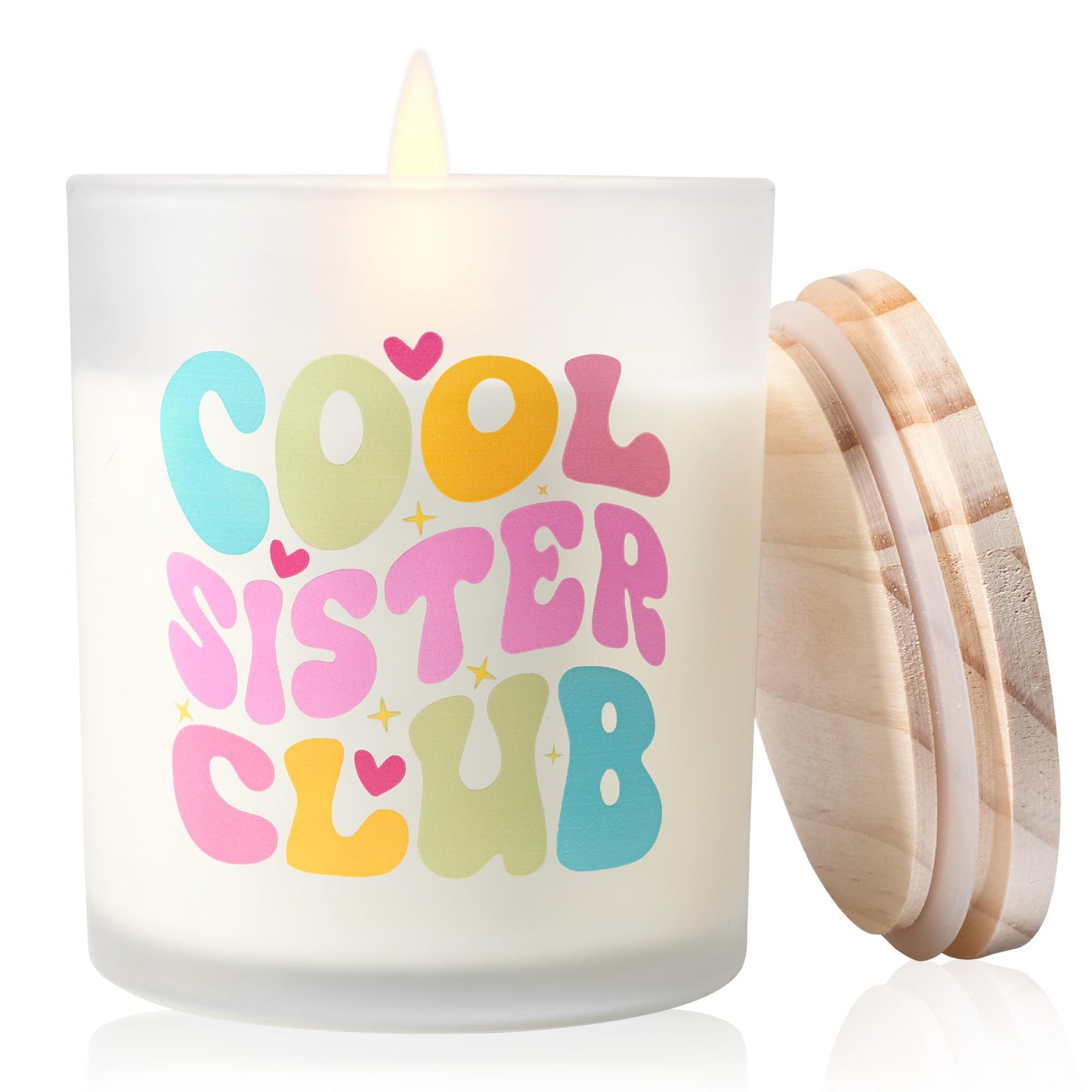 NYEONHRT Large Jar Candles Scented Soy Wax Jar Candle 'Cool Sister Club' NEW