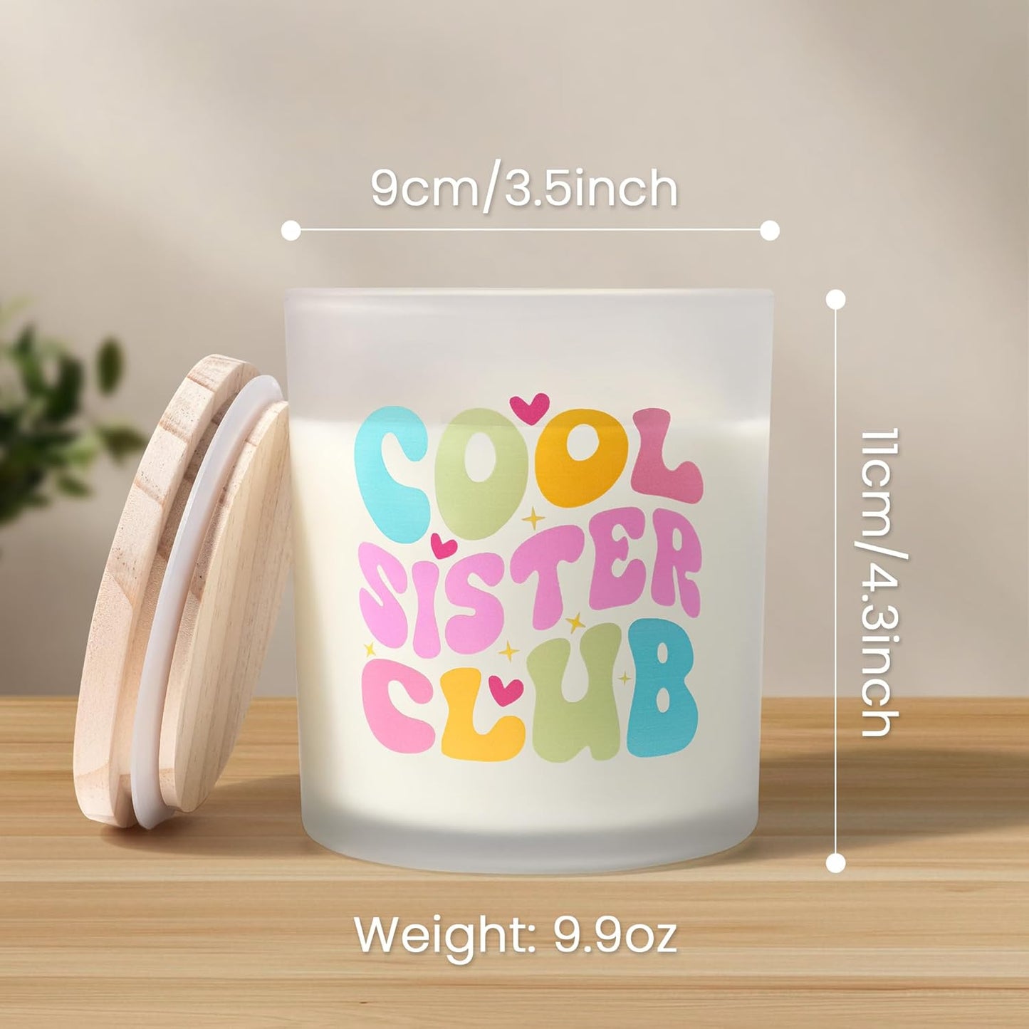 NYEONHRT Large Jar Candles Scented Soy Wax Jar Candle 'Cool Sister Club' NEW