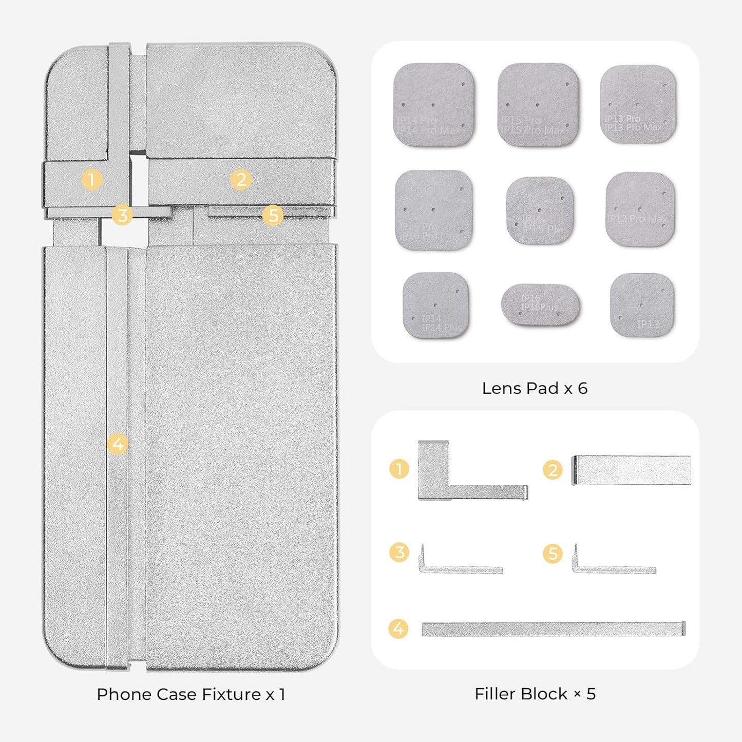HTVRONT Adjustable Universal Aluminium Die-Cutting Phone Case Fixture Silver NEW