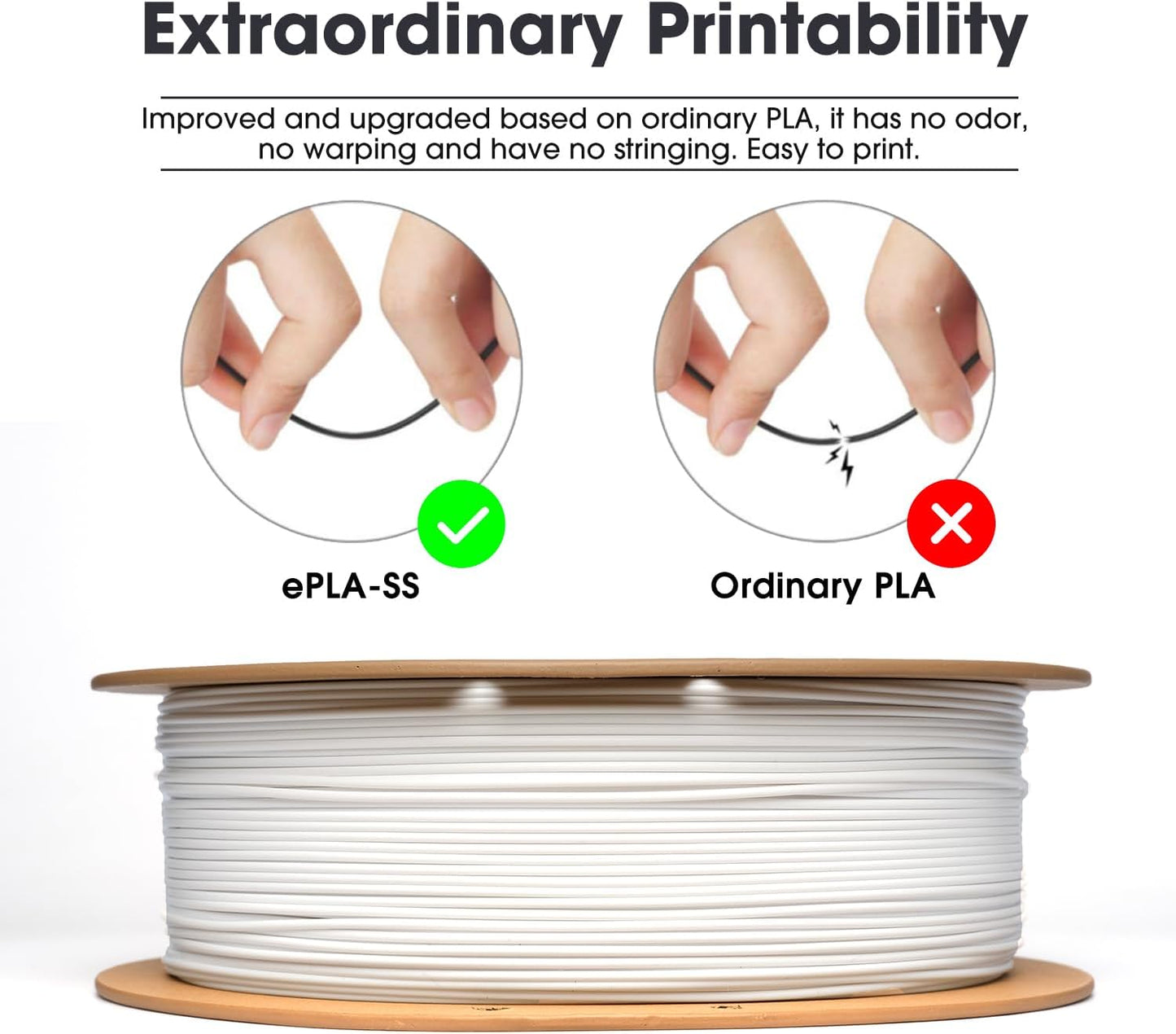 eSUN PLA 3D Printer Filament - Dimensional Accuracy White PLA 175 DEMO