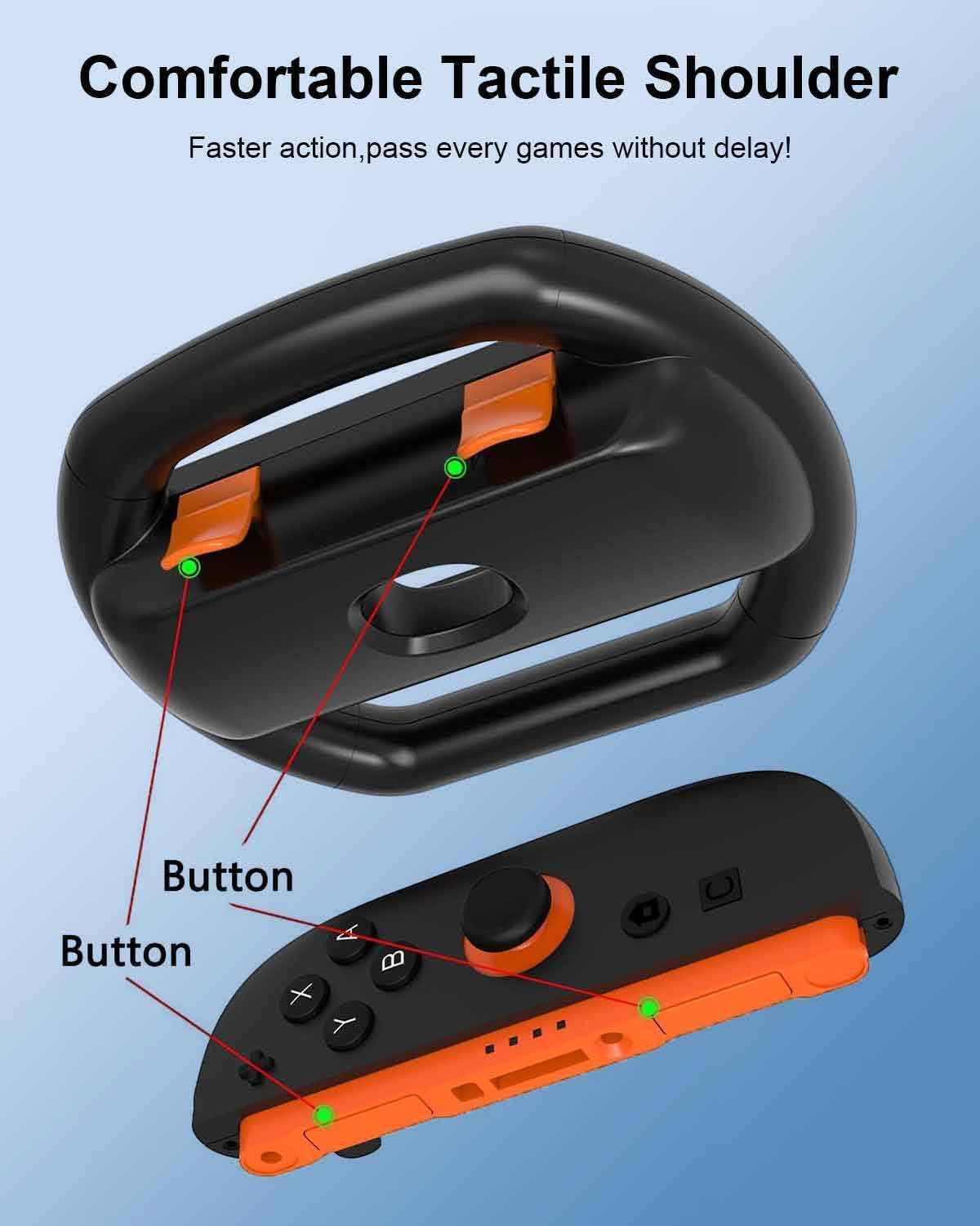 T Tersely Ergonomic Steering Wheel Grip for Nintendo Switch -2 Controllers NEW