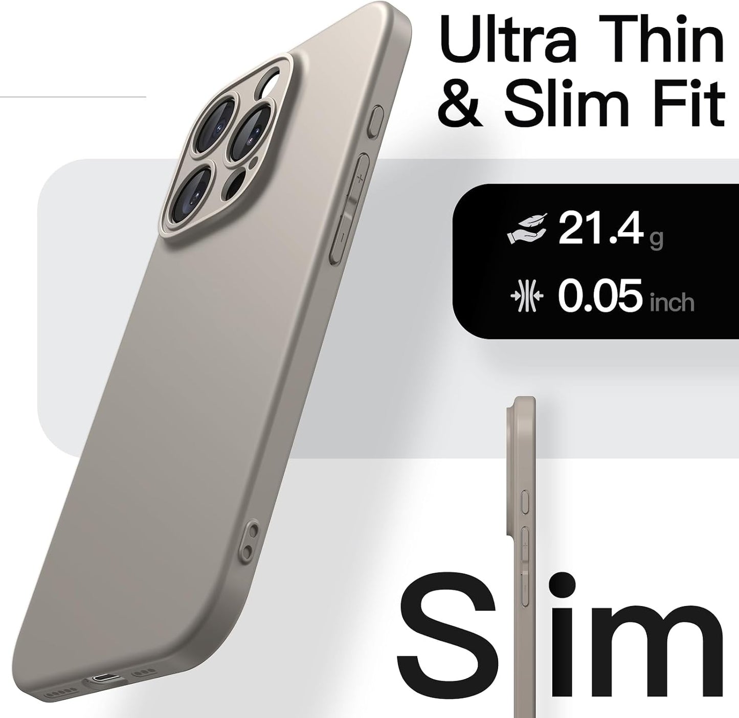 JETech Slim Basic Case iPhone 16 Pro 6.3" Full Protection Natural Titanium NEW