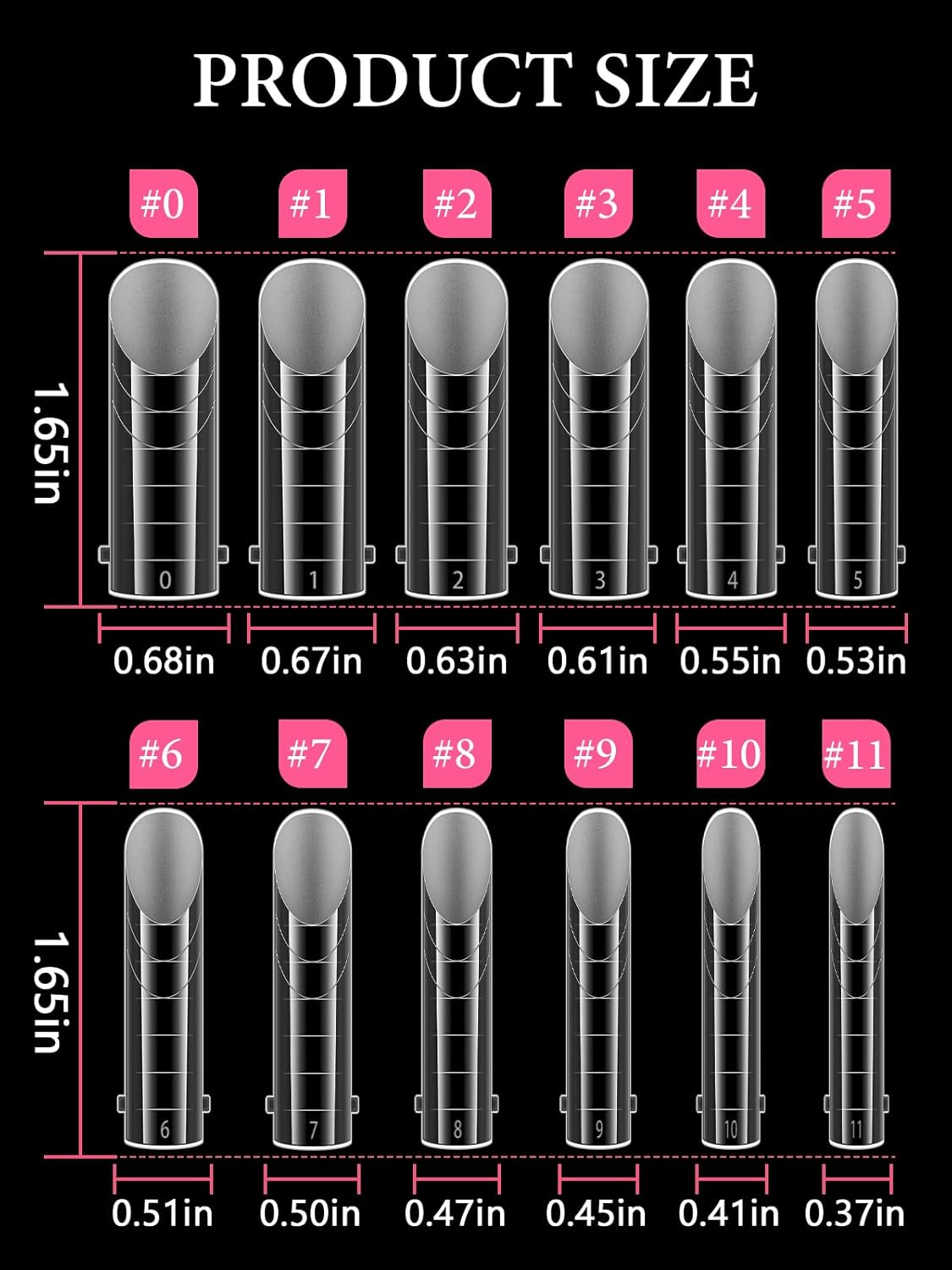 TOROKOM Poly Gel Nail Forms Long Square Dual Pedi Toe Extension Transparent NEW