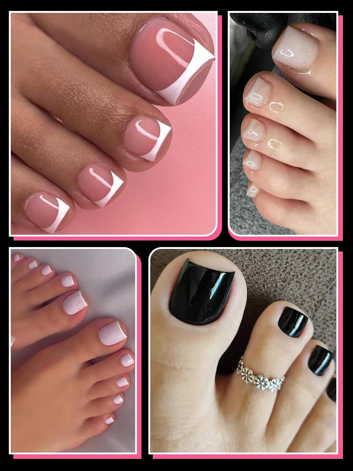 TOROKOM Poly Gel Nail Forms Long Square Dual Pedi Toe Extension Transparent NEW