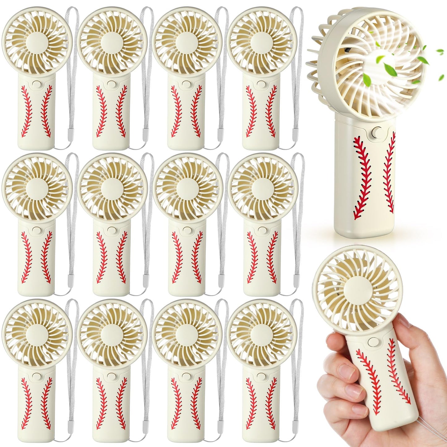 BULK Tuanse Personal Fans Handheld Portable Mini Plastic Beige 12 Pack NEW