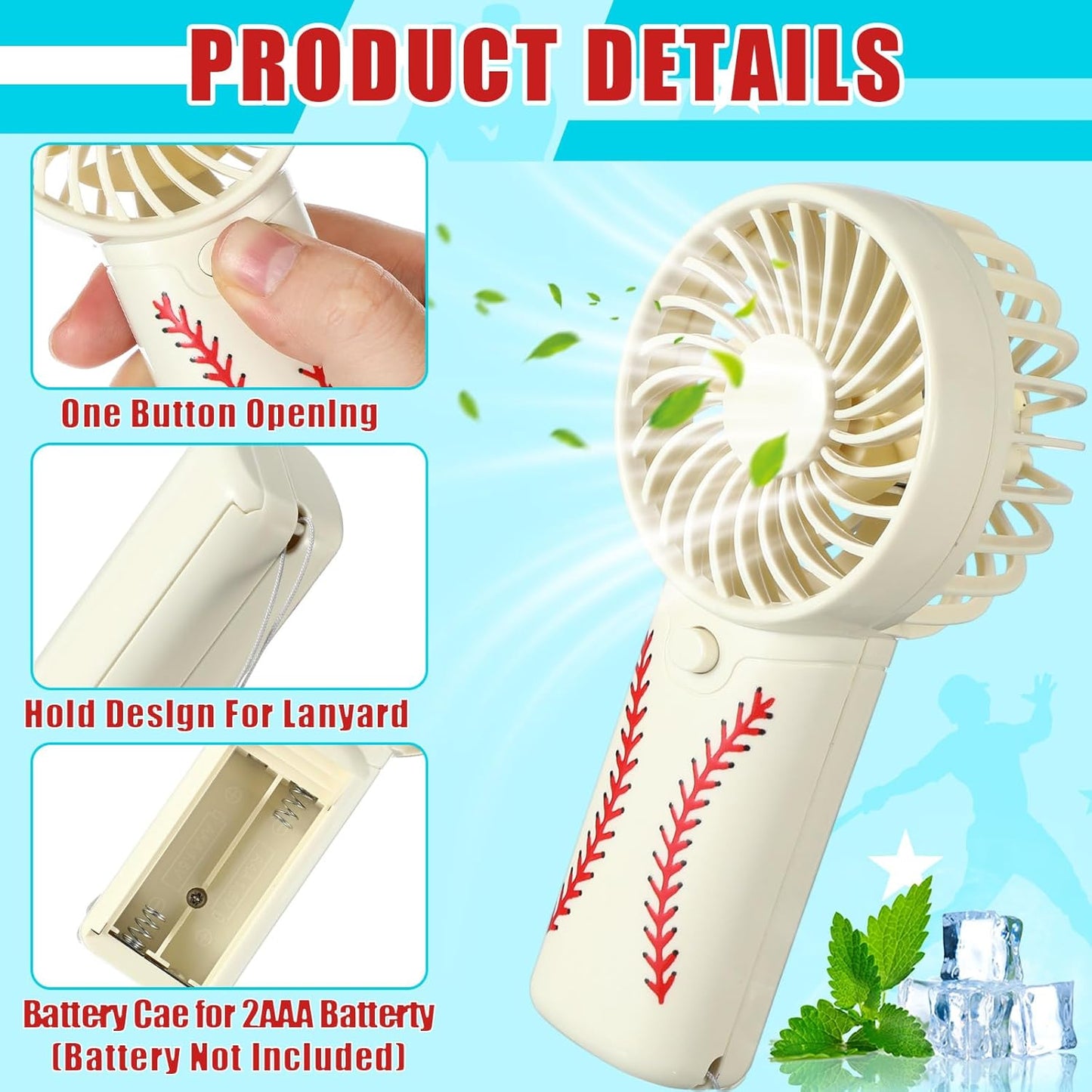 BULK Tuanse Personal Fans Handheld Portable Mini Plastic Beige 12 Pack NEW