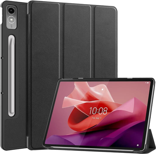 T Tersely Cases Slim Hard Stand Case for Lenovo Tab P12 12.7" Tablet, Black NEW