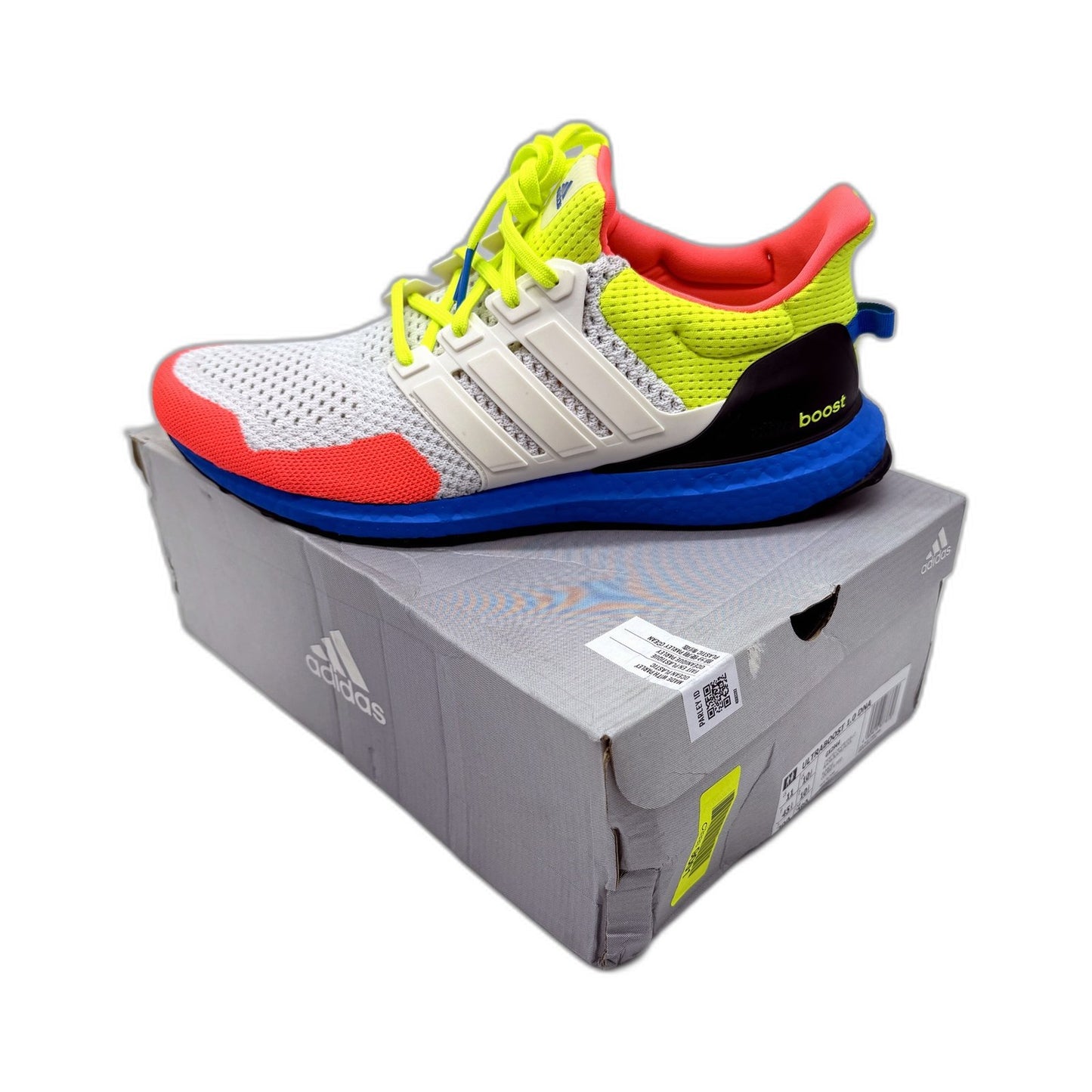 adidas Ultraboost 1.0 DNA Running Shoes White Multi Color Mens US 11 Demo