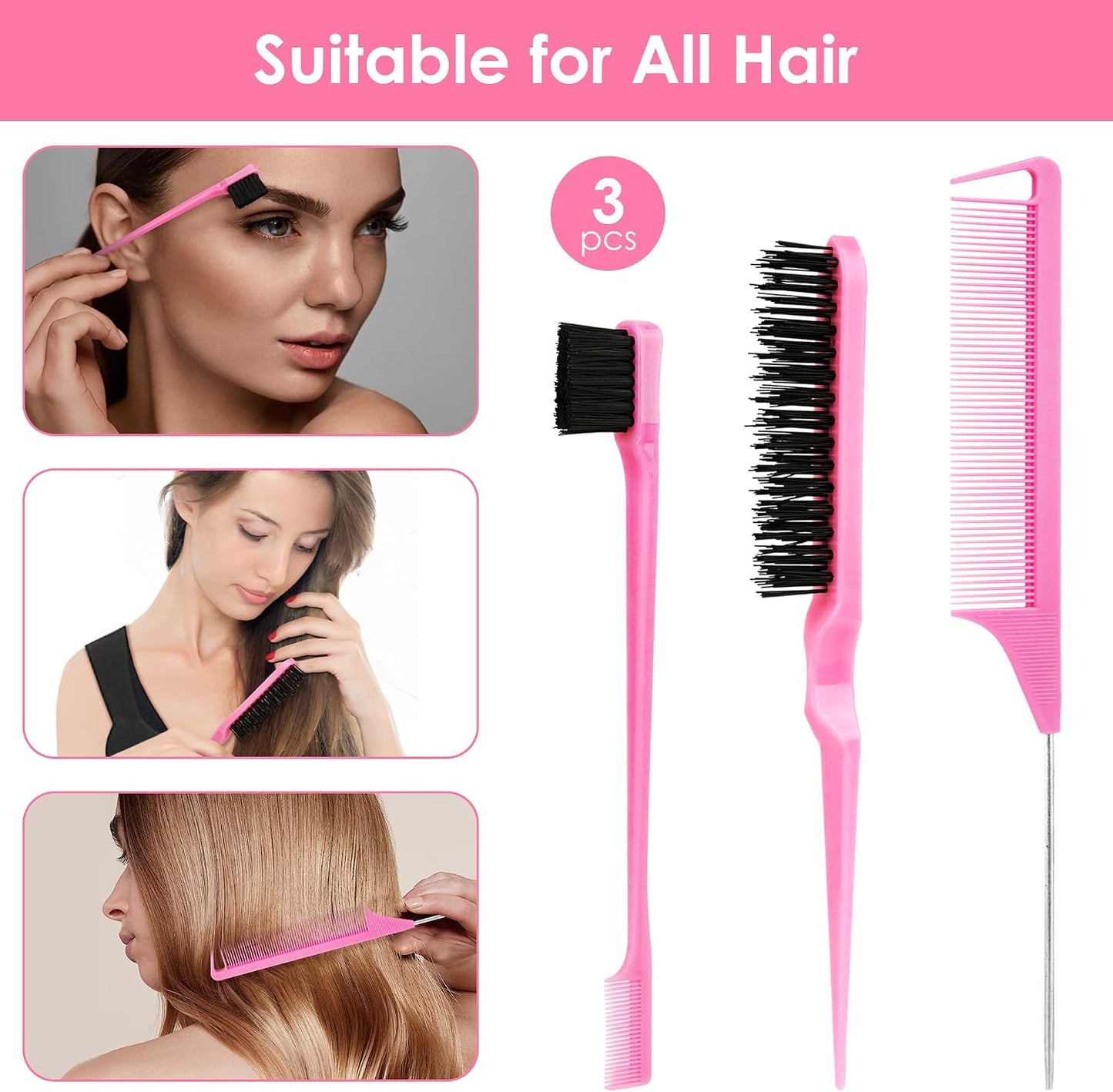 Linkidea 8-Piece Hair Styling Comb Set with 3.3oz Spray Bottle Container NEW