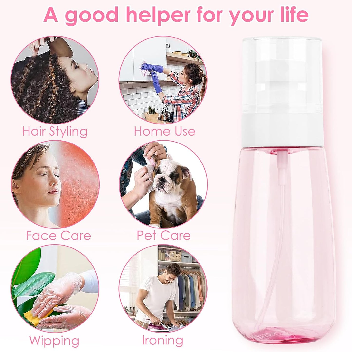 Linkidea 8-Piece Hair Styling Comb Set with 3.3oz Spray Bottle Container NEW