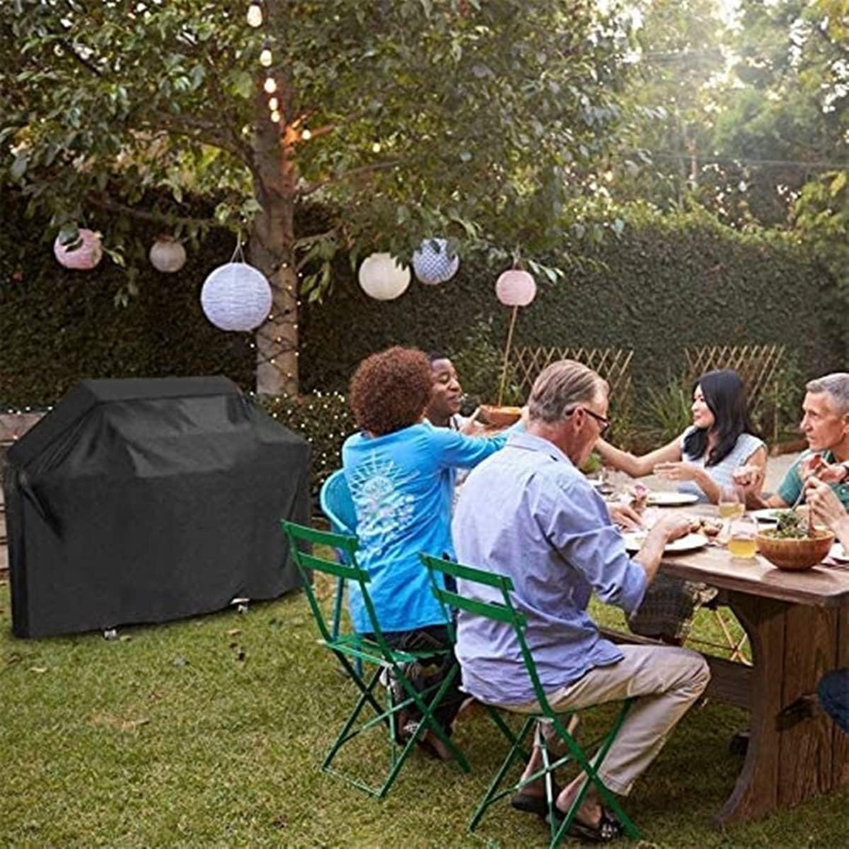 Outdoor Waterproof Black Barbecue Grill Cover, 58 Inch With Storage Bag NEW